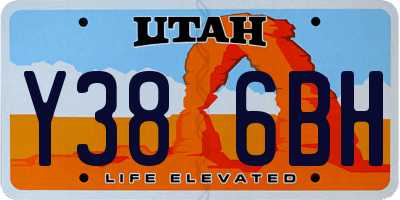 UT license plate Y386BH