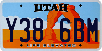 UT license plate Y386BM