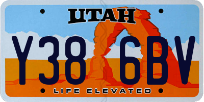 UT license plate Y386BV