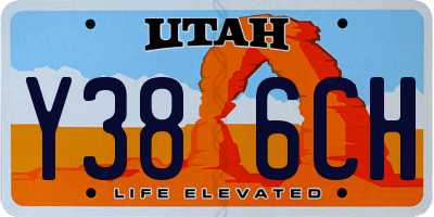 UT license plate Y386CH