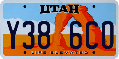UT license plate Y386CO