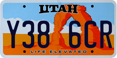 UT license plate Y386CR