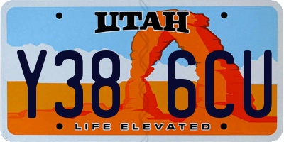 UT license plate Y386CU