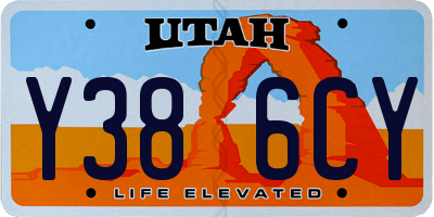 UT license plate Y386CY