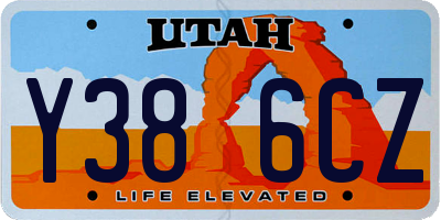 UT license plate Y386CZ
