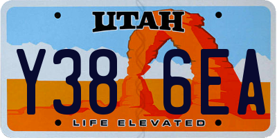 UT license plate Y386EA