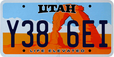 UT license plate Y386EI
