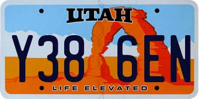 UT license plate Y386EN
