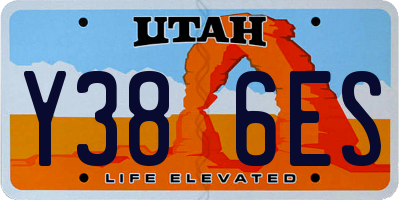 UT license plate Y386ES