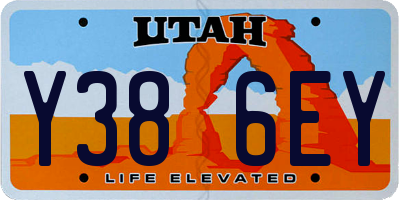 UT license plate Y386EY