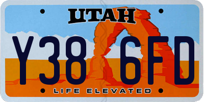 UT license plate Y386FD
