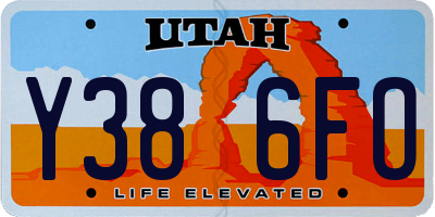UT license plate Y386FO