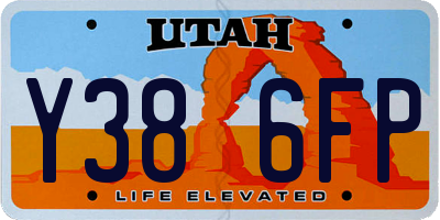 UT license plate Y386FP