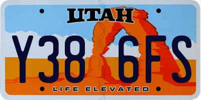 UT license plate Y386FS