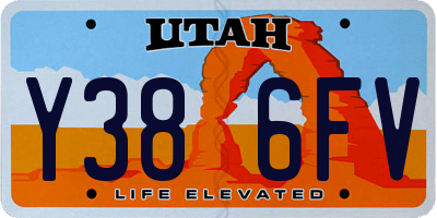 UT license plate Y386FV