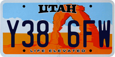 UT license plate Y386FW
