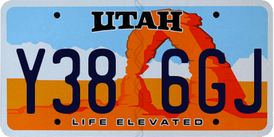 UT license plate Y386GJ