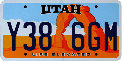 UT license plate Y386GM