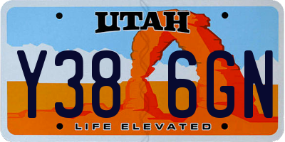 UT license plate Y386GN