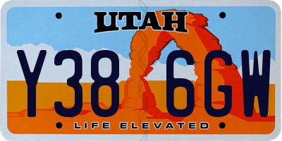 UT license plate Y386GW