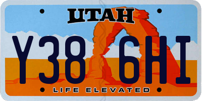 UT license plate Y386HI