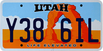 UT license plate Y386IL