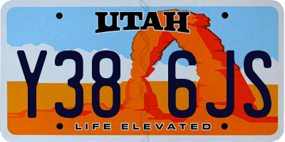 UT license plate Y386JS