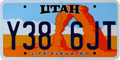 UT license plate Y386JT