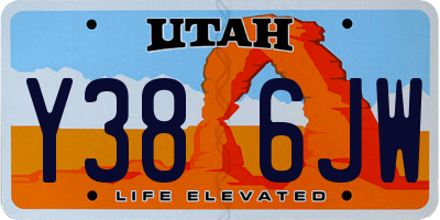 UT license plate Y386JW