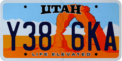 UT license plate Y386KA