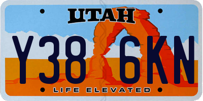 UT license plate Y386KN