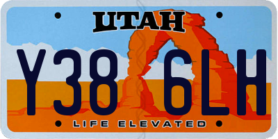 UT license plate Y386LH