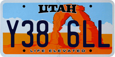 UT license plate Y386LL