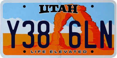UT license plate Y386LN
