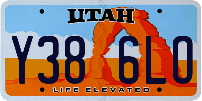UT license plate Y386LO