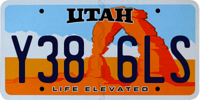 UT license plate Y386LS