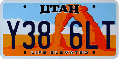 UT license plate Y386LT