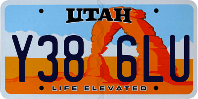 UT license plate Y386LU