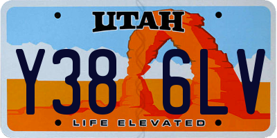 UT license plate Y386LV