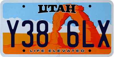 UT license plate Y386LX
