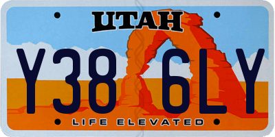 UT license plate Y386LY