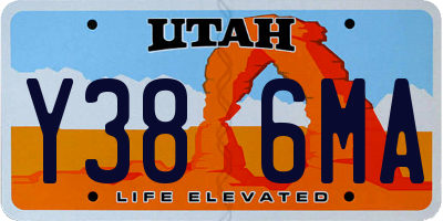UT license plate Y386MA