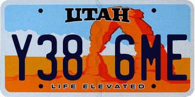UT license plate Y386ME