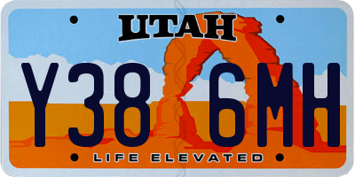 UT license plate Y386MH