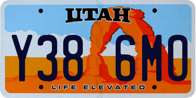 UT license plate Y386MO