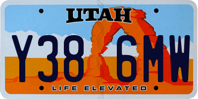 UT license plate Y386MW