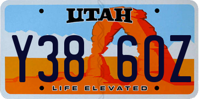 UT license plate Y386OZ