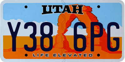UT license plate Y386PG