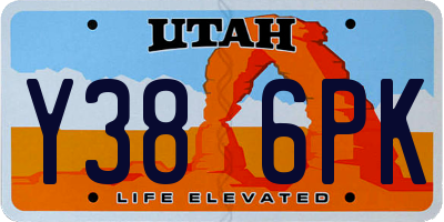 UT license plate Y386PK