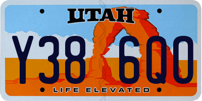 UT license plate Y386QO